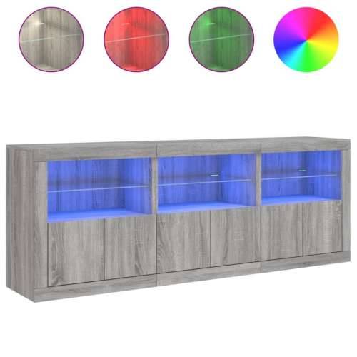 Komoda s LED svjetlima boja sivog hrasta 181,5x37x67 cm - Sivi hrast sonoma 1 Cijena
