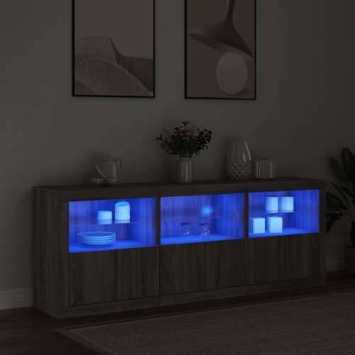 Komoda s LED svjetlima boja sivog hrasta 181,5x37x67 cm - Sivi hrast sonoma 1 Cijena