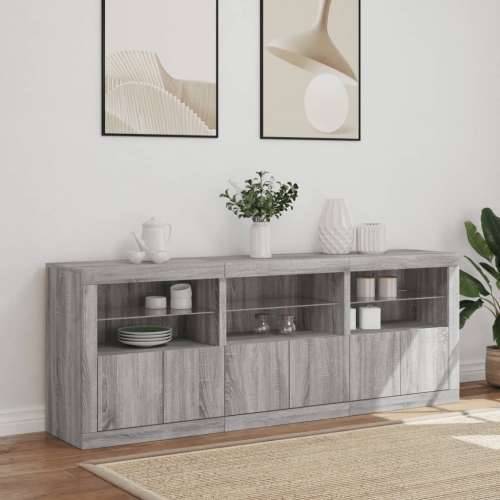 Komoda s LED svjetlima boja sivog hrasta 181,5x37x67 cm - Sivi hrast sonoma 1 Cijena