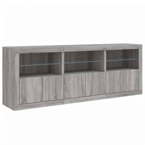 Komoda s LED svjetlima boja sivog hrasta 181,5x37x67 cm - Sivi hrast sonoma 1 Cijena