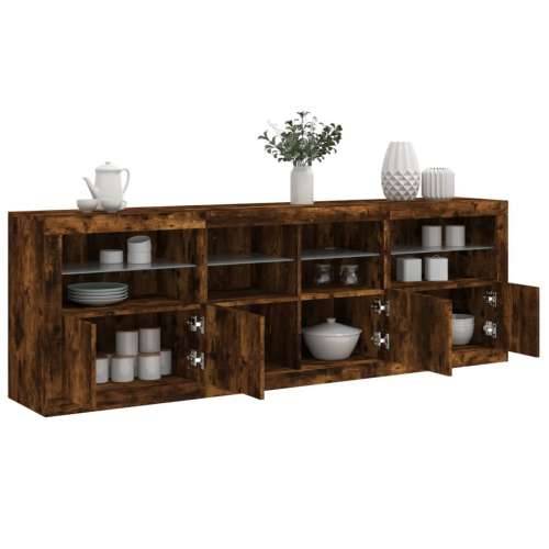 Komoda s LED svjetlima boja dimljenog hrasta 202x37x67 cm - Dimljeni hrast 1 Cijena
