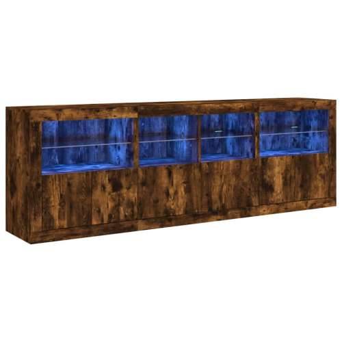 Komoda s LED svjetlima boja dimljenog hrasta 202x37x67 cm - Dimljeni hrast 1 Cijena