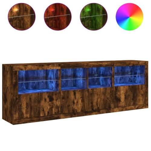 Komoda s LED svjetlima boja dimljenog hrasta 202x37x67 cm - Dimljeni hrast 1 Cijena