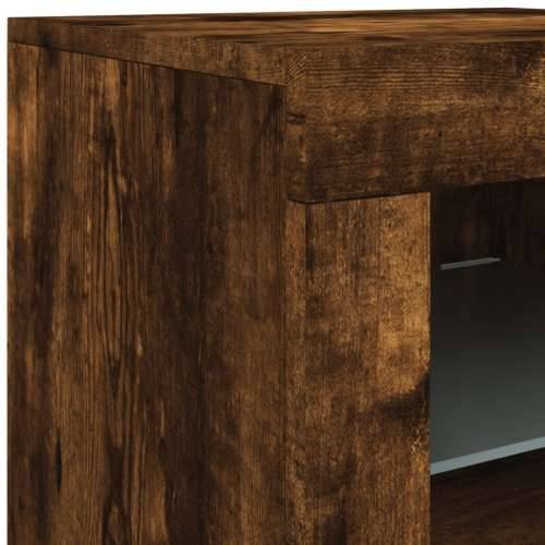 Komoda s LED svjetlima boja dimljenog hrasta 202x37x67 cm - Dimljeni hrast 1 Cijena
