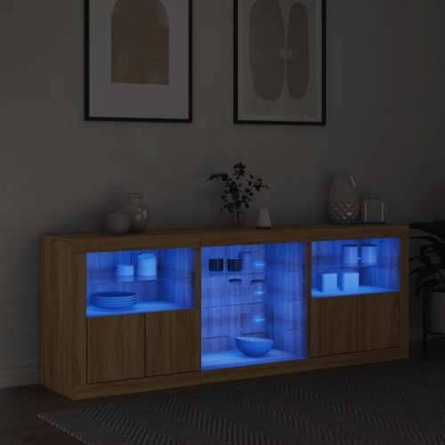 Komoda s LED svjetlima boja hrasta sonome 181,5x37x67 cm - sonoma hrast 1 Cijena