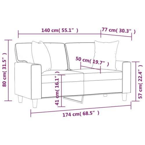 Dvosjed s ukrasnim jastucima boja crna 140 cm umjetna koža - Crna 140 cm Cijena