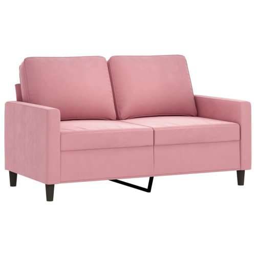 2-dijelni set sofa s jastucima ružičasti baršunasti - Ružičasta s jastučićima Cijena