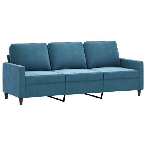 2-dijelni set sofa s jastucima plavi baršunasti - Plava s jastučićima Cijena