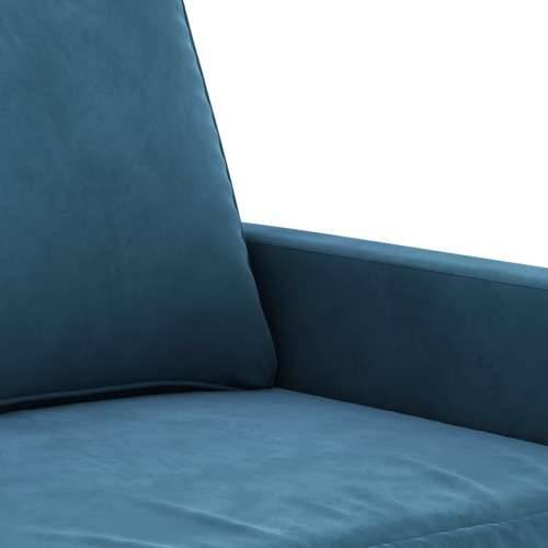 2-dijelni set sofa s jastucima plavi baršunasti - Plava s jastučićima Cijena