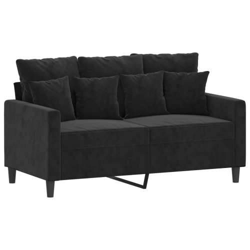 2-dijelni set sofa s jastucima crni baršunasti - Crna s jastučićima Cijena