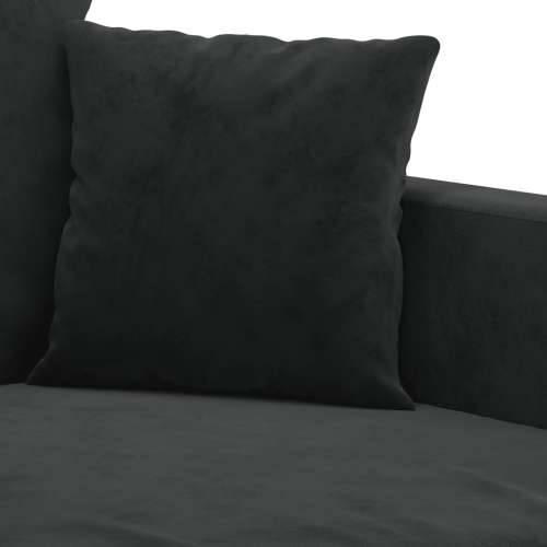 2-dijelni set sofa s jastucima crni baršunasti - Crna s jastučićima Cijena