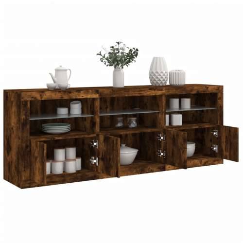 Komoda s LED svjetlima boja dimljenog hrasta 181,5x37x67 cm - Dimljeni hrast 1 Cijena