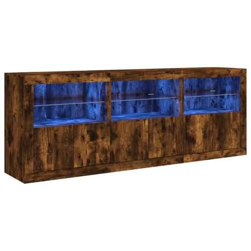 Komoda s LED svjetlima boja dimljenog hrasta 181,5x37x67 cm - Dimljeni hrast 1 Cijena