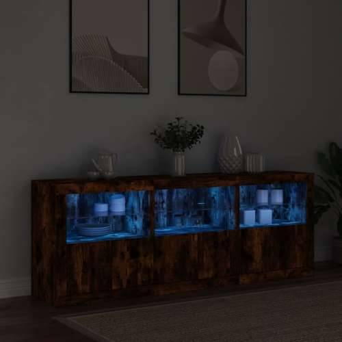 Komoda s LED svjetlima boja dimljenog hrasta 181,5x37x67 cm - Dimljeni hrast 1 Cijena