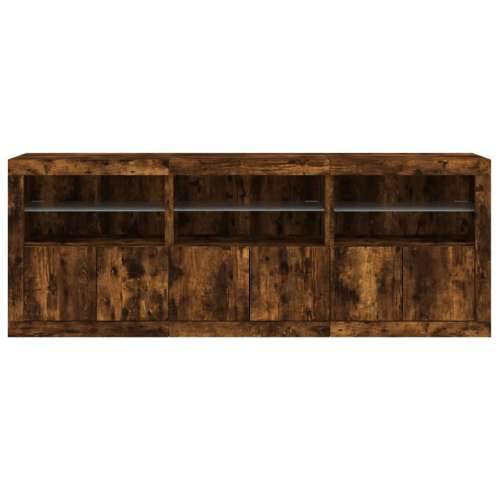 Komoda s LED svjetlima boja dimljenog hrasta 181,5x37x67 cm - Dimljeni hrast 1 Cijena