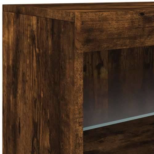 Komoda s LED svjetlima boja dimljenog hrasta 181,5x37x67 cm - Dimljeni hrast 1 Cijena