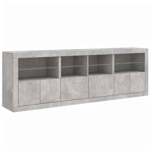 Komoda s LED svjetlima siva boja betona 202x37x67 cm - Beton siva 1 Cijena
