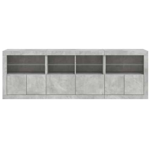 Komoda s LED svjetlima siva boja betona 202x37x67 cm - Beton siva 1 Cijena