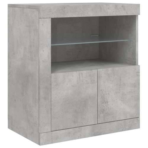 Komoda s LED svjetlima siva boja betona 202x37x67 cm - Beton siva 1 Cijena