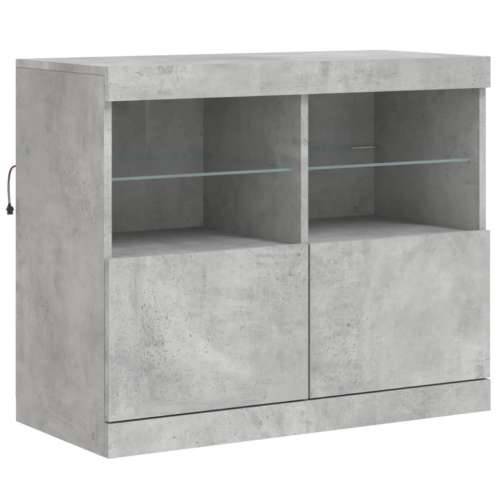 Komoda s LED svjetlima siva boja betona 202x37x67 cm - Beton siva 1 Cijena