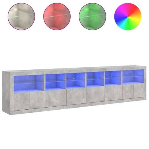 Komoda s LED svjetlima siva boja betona 283x37x67 cm - Beton siva 1 Cijena