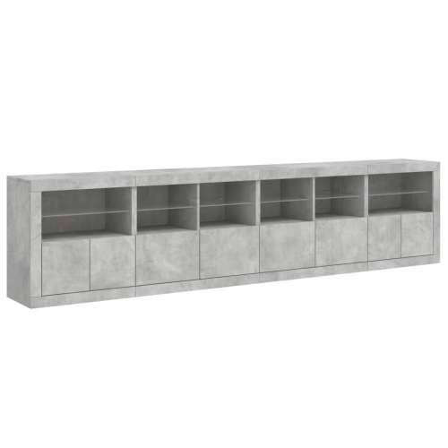 Komoda s LED svjetlima siva boja betona 283x37x67 cm - Beton siva 1 Cijena