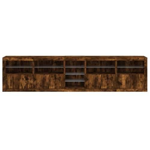 Komoda s LED svjetlima boja dimljenog hrasta 283x37x67 cm - Dimljeni hrast 1 Cijena
