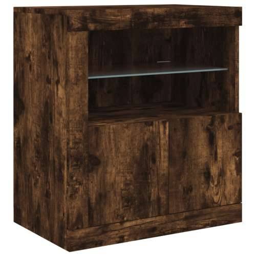 Komoda s LED svjetlima boja dimljenog hrasta 283x37x67 cm - Dimljeni hrast 1 Cijena