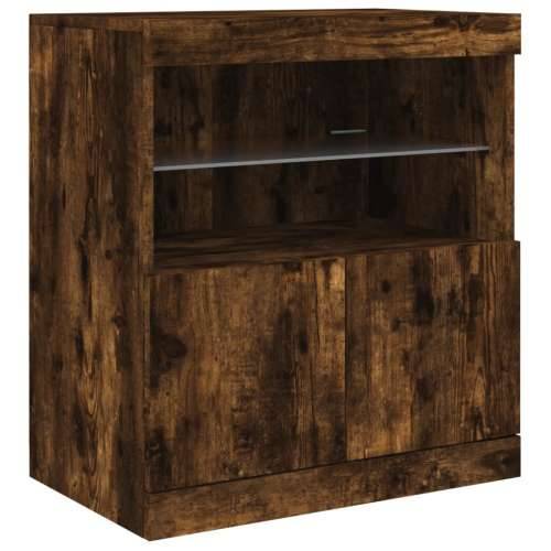 Komoda s LED svjetlima boja dimljenog hrasta 283x37x67 cm - Dimljeni hrast 1 Cijena