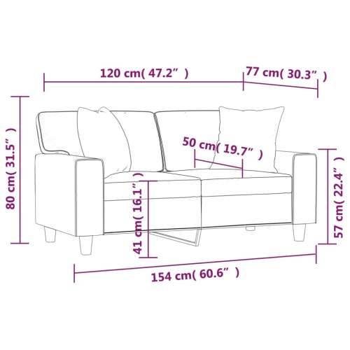 Dvosjed s ukrasnim jastucima crni 120 cm od umjetne kože - Crna 120 cm Cijena