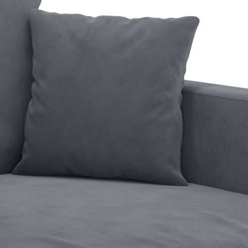 2-dijelni set sofa s jastucima tamnosivi baršunasti - Tamno siva s jastučićima Cijena