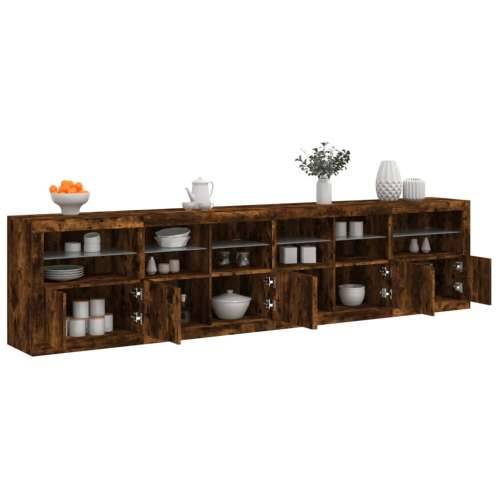 Komoda s LED svjetlima boja dimljenog hrasta 283x37x67 cm - Dimljeni hrast 1 Cijena