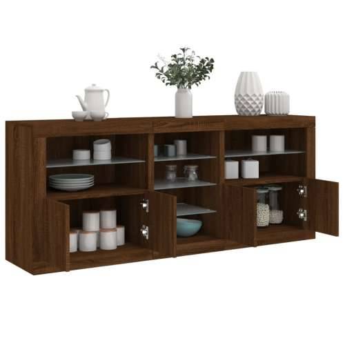 Komoda s LED svjetlima boja smeđeg hrasta 181,5x37x67 cm - Smeđi hrast 1 Cijena