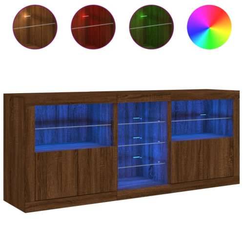 Komoda s LED svjetlima boja smeđeg hrasta 181,5x37x67 cm - Smeđi hrast 1 Cijena