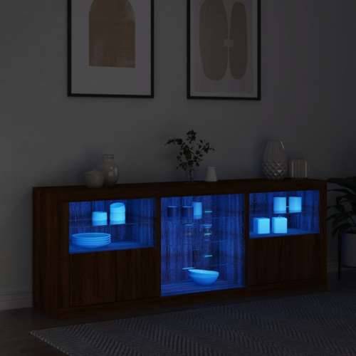 Komoda s LED svjetlima boja smeđeg hrasta 181,5x37x67 cm - Smeđi hrast 1 Cijena