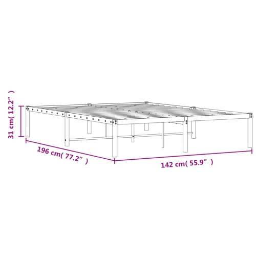 Metalni okvir za krevet bijeli 135x190 cm Bijela 135 x 190 cm Cijena