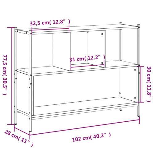Regal za knjige boja hrasta 102x28x77,5cm od konstruiranog drva - Dimljeni hrast 1 Cijena