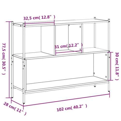 Regal za knjige boja hrasta 102x28x77,5cm od konstruiranog drva - Smeđi hrast 1 Cijena