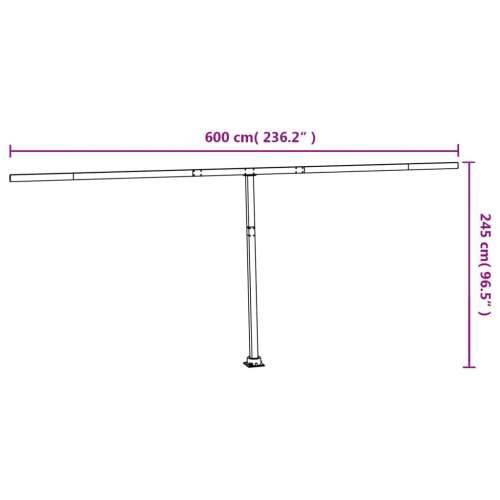 Set stupa za tendu antracit 600x245 cm željezo  - Antracit 600 x 245 cm 1 Cijena
