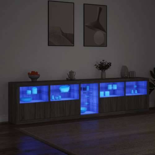 Komoda s LED svjetlima boja sivog hrasta 283x37x67 cm - Sivi hrast sonoma 1 Cijena