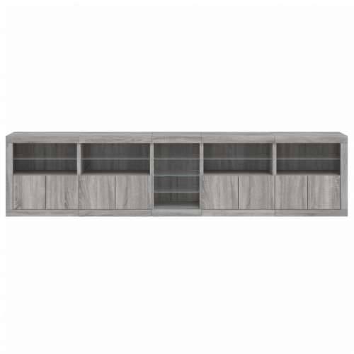 Komoda s LED svjetlima boja sivog hrasta 283x37x67 cm - Sivi hrast sonoma 1 Cijena