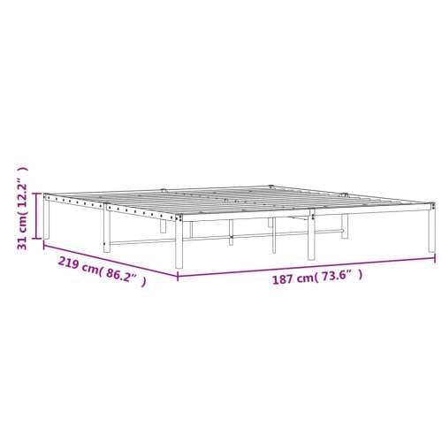 Metalni okvir za krevet bijeli 183x213 cm - Bijela 183 x 213 cm Cijena