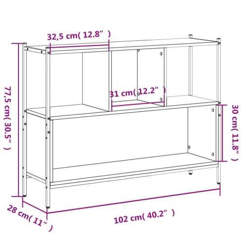 Regal za knjige boja hrasta 102x28x77,5 cm konstruirano drvo - Sivi hrast sonoma 1 Cijena