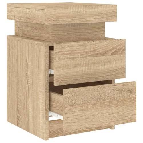 Noćni ormarić s LED svjetlima boja hrasta sonome 35x39x55 cm - sonoma hrast 1 Cijena