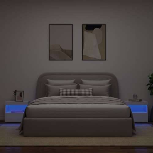 Noćni ormarići s LED svjetlima 2 kom bijeli 50 x 40 x 45 cm - Bijela 2 Cijena