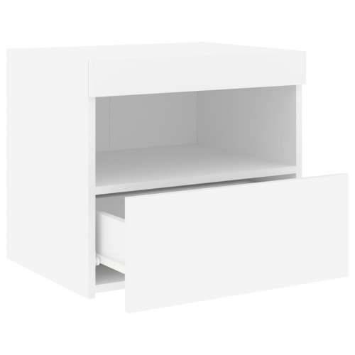 Noćni ormarići s LED svjetlima 2 kom bijeli 50 x 40 x 45 cm - Bijela 2 Cijena