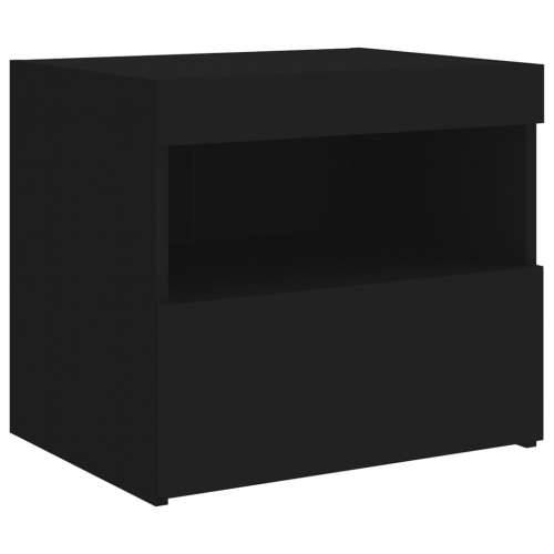 Noćni ormarići s LED svjetlima 2 kom crni 50 x 40 x 45 cm - Crna 2 Cijena
