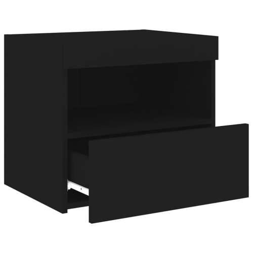 Noćni ormarići s LED svjetlima 2 kom crni 50 x 40 x 45 cm - Crna 2 Cijena