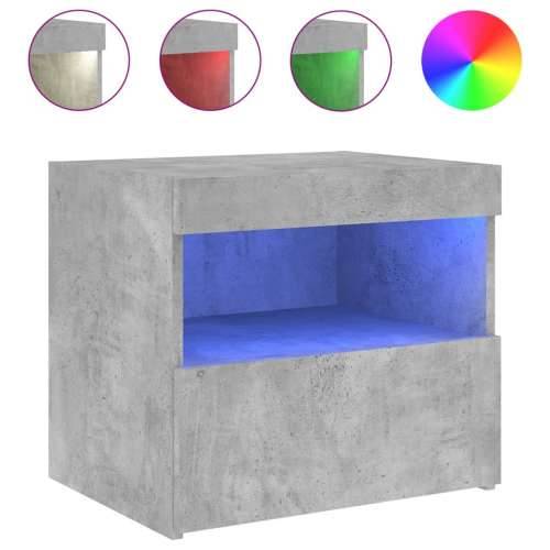 Noćni ormarići s LED svjetlima 2 kom boja betona 50x40x45 cm - Beton siva 2 Cijena