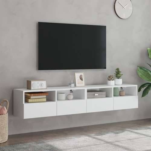 Zidni TV ormarići 2 kom bijeli 80x30x30 cm konstruirano drvo - Bijela 2 80 cm Cijena